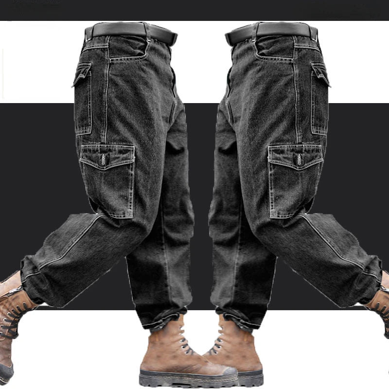 Men's Workwear Overalls Pants – Durable, Thickened Cotton Denim with Multiple Pockets