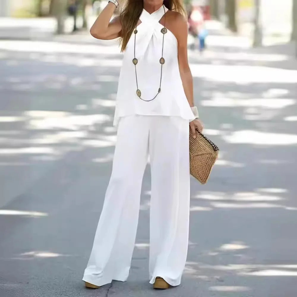Fashion Women's Halter Neck Two-Piece Suit
