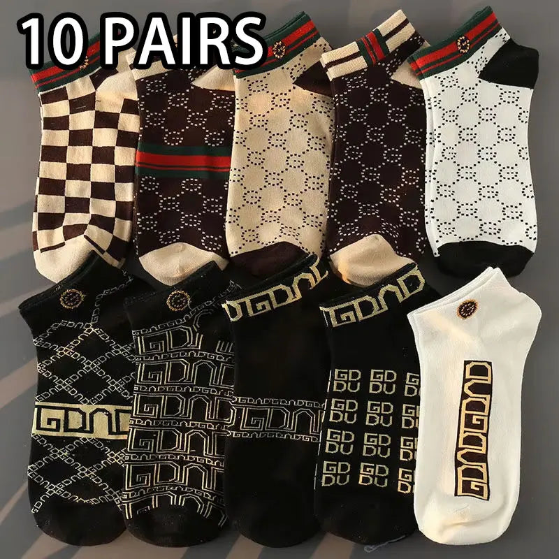 Men’s Thin Breathable Low-Cut Socks (5/10 Pairs) – Anti-Odor, Moisture-Wicking