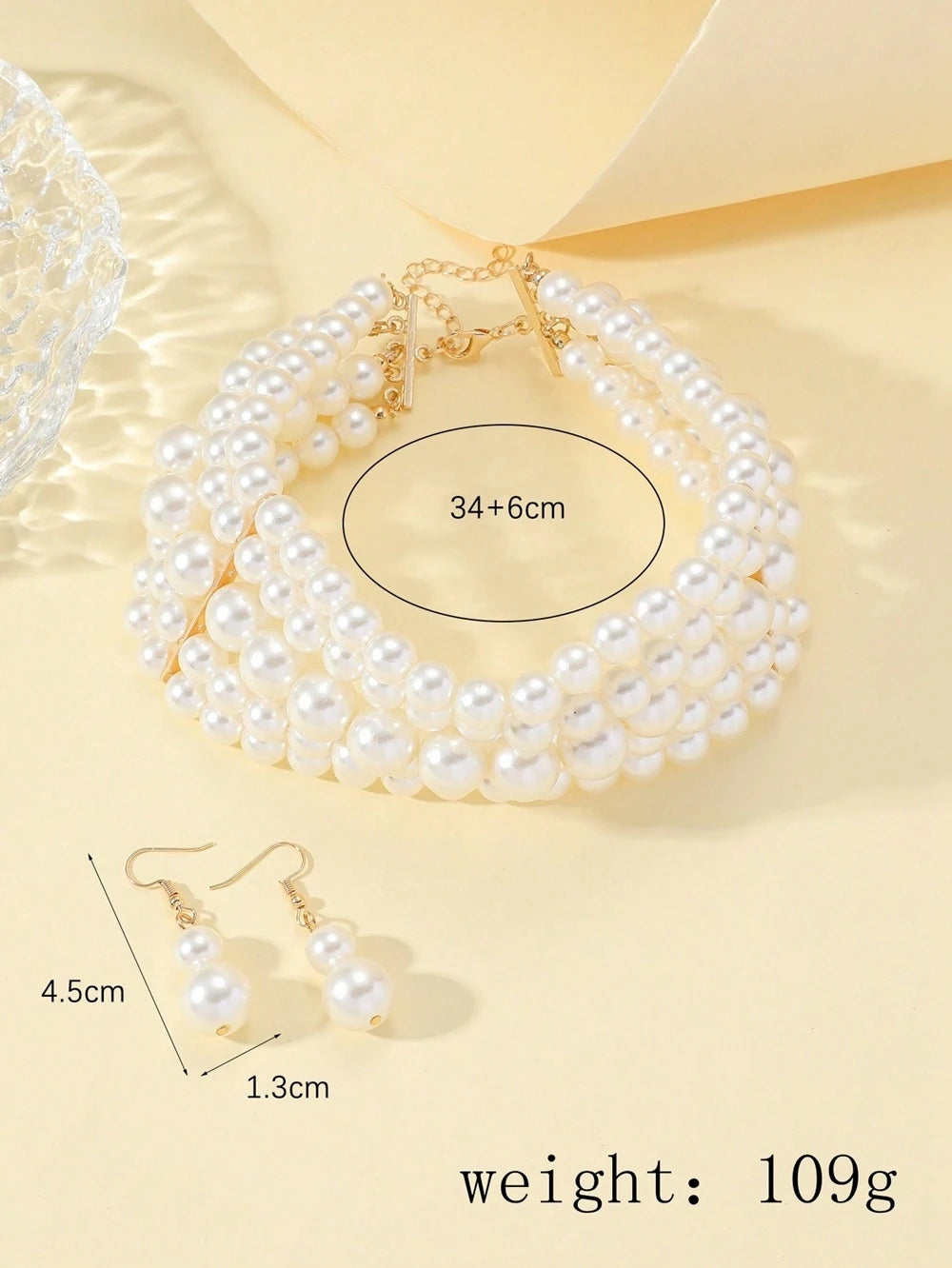 Elegant Charm Multi-Layer Imitation Pearl Jewelry Set