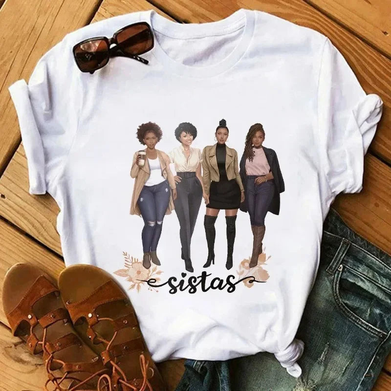 Women's Harajuku Cartoon Graphic T-Shirt – Summer Casual Short Sleeve O-Neck Tee