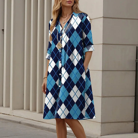 Women’s Casual & Elegant Midi Dress (Plus Size)