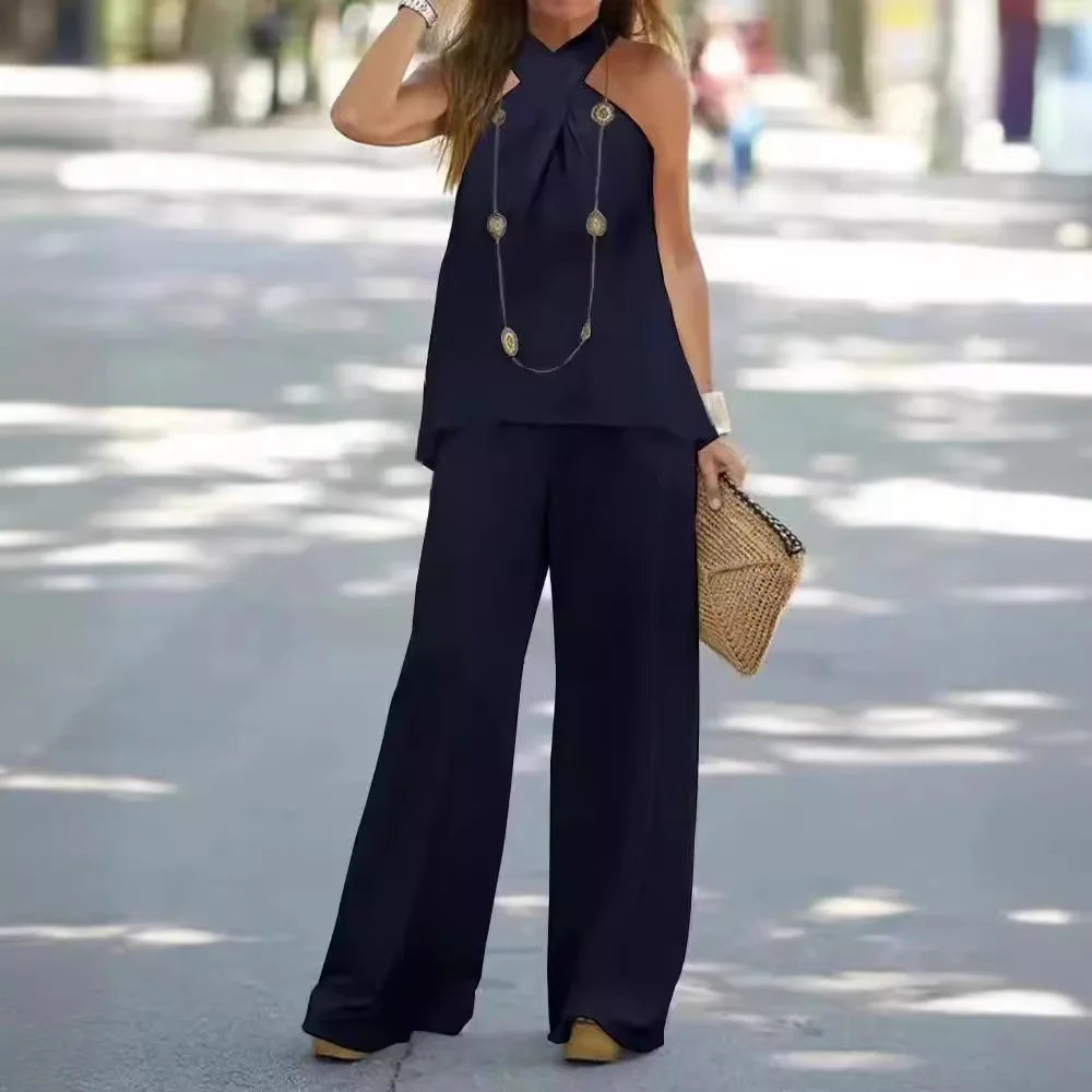Fashion Women's Halter Neck Two-Piece Suit