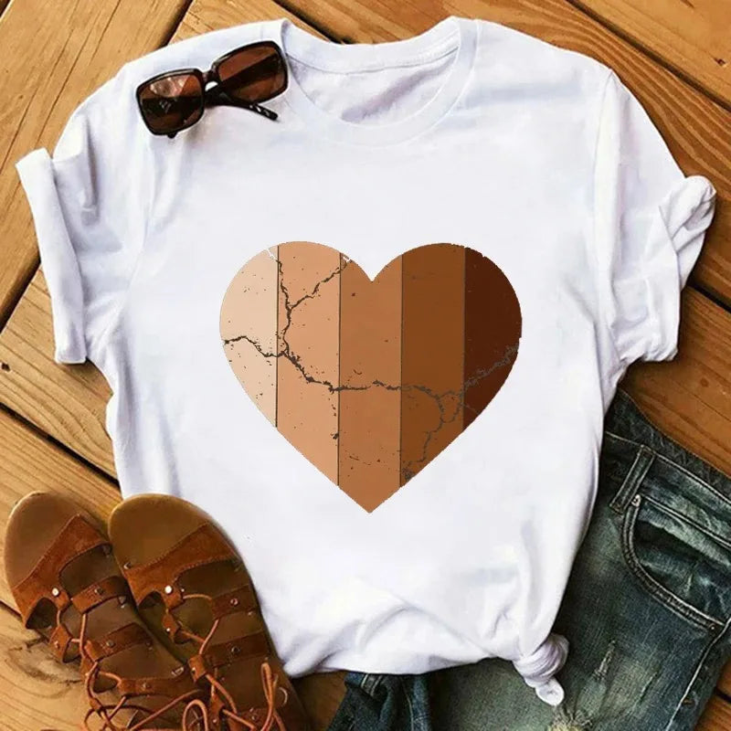 Women's Harajuku Cartoon Graphic T-Shirt – Summer Casual Short Sleeve O-Neck Tee