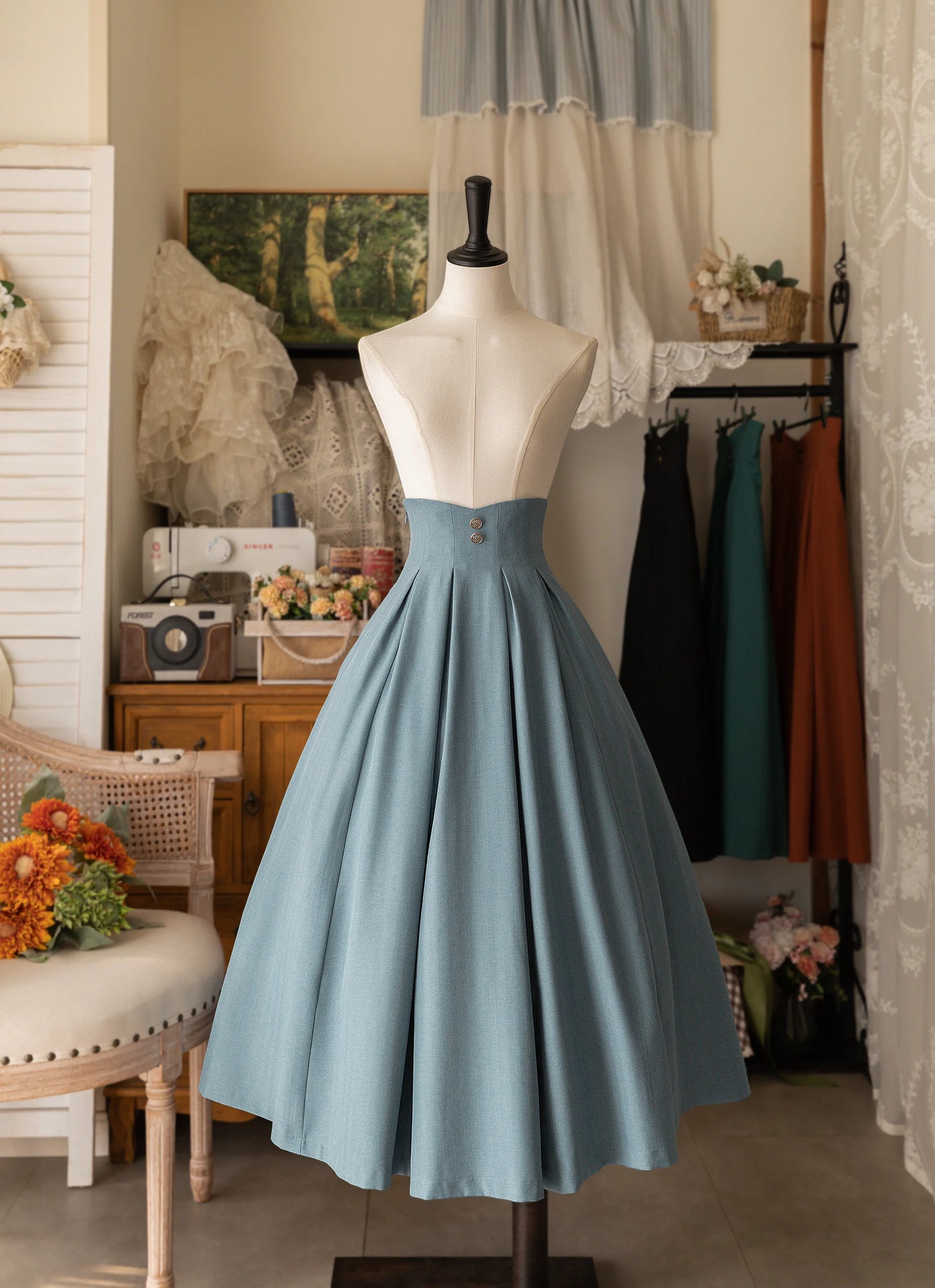 Elegant High-Waisted Ankle-Length Skirt – Original Classical Design