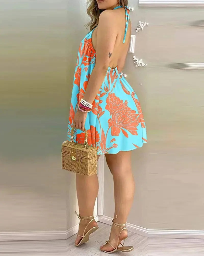 Boho Backless Halter Dress for Spring & Summer Women’s Fashion