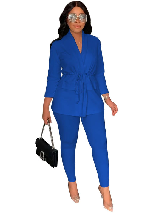 African 2-Piece Pant Suit for Women – Traditional-Inspired Casual Office Wear