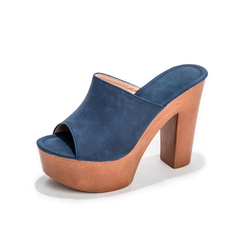 Women's Chunky Heel Platform Sandals – 2-in-1 Summer Flip Flops