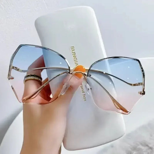 Irregular Round Sunglasses Women Brand Designer Gradient Fashion Sun Glasses