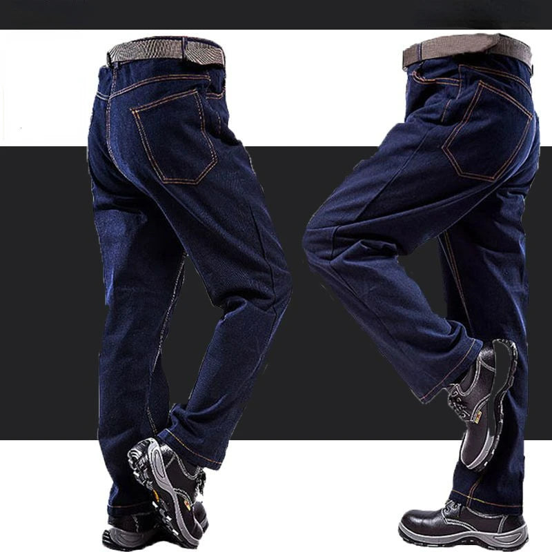 Men's Workwear Overalls Pants – Durable, Thickened Cotton Denim with Multiple Pockets