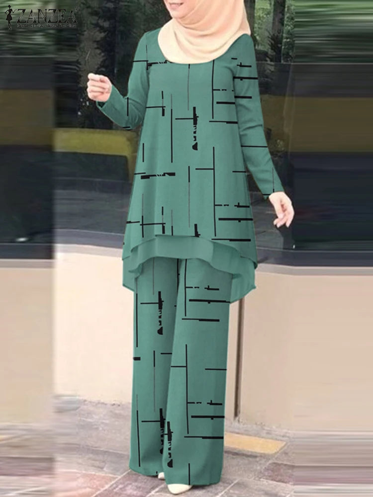 ZANZEA Muslim Women’s 2-Piece Pant Set