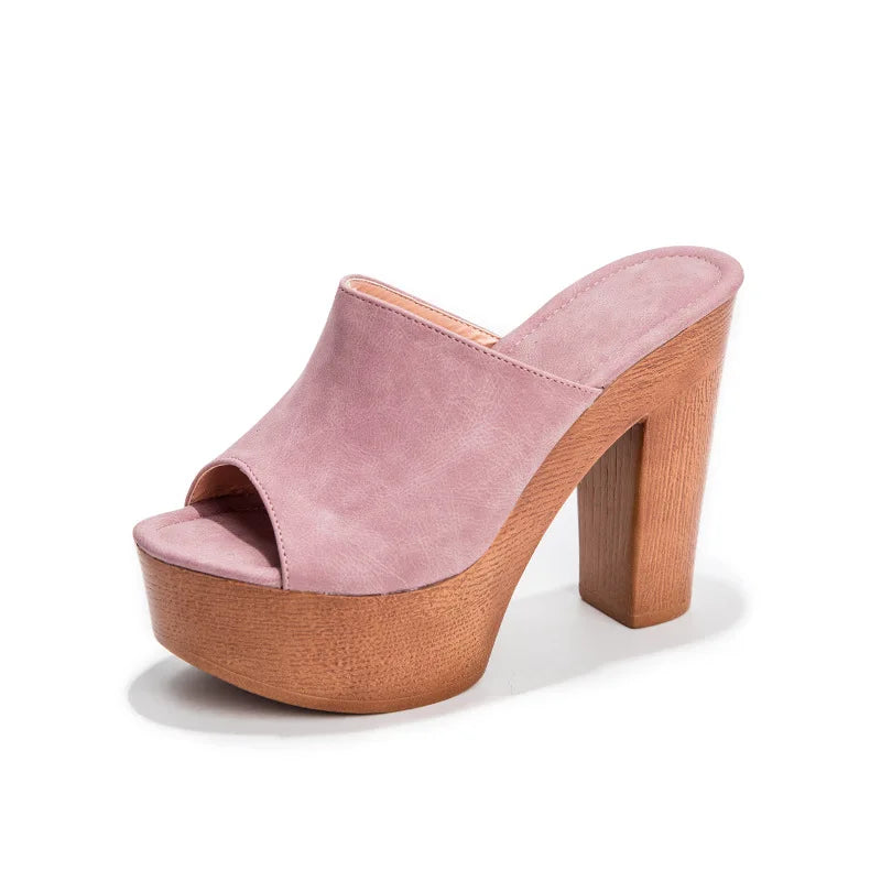 Women's Chunky Heel Platform Sandals – 2-in-1 Summer Flip Flops