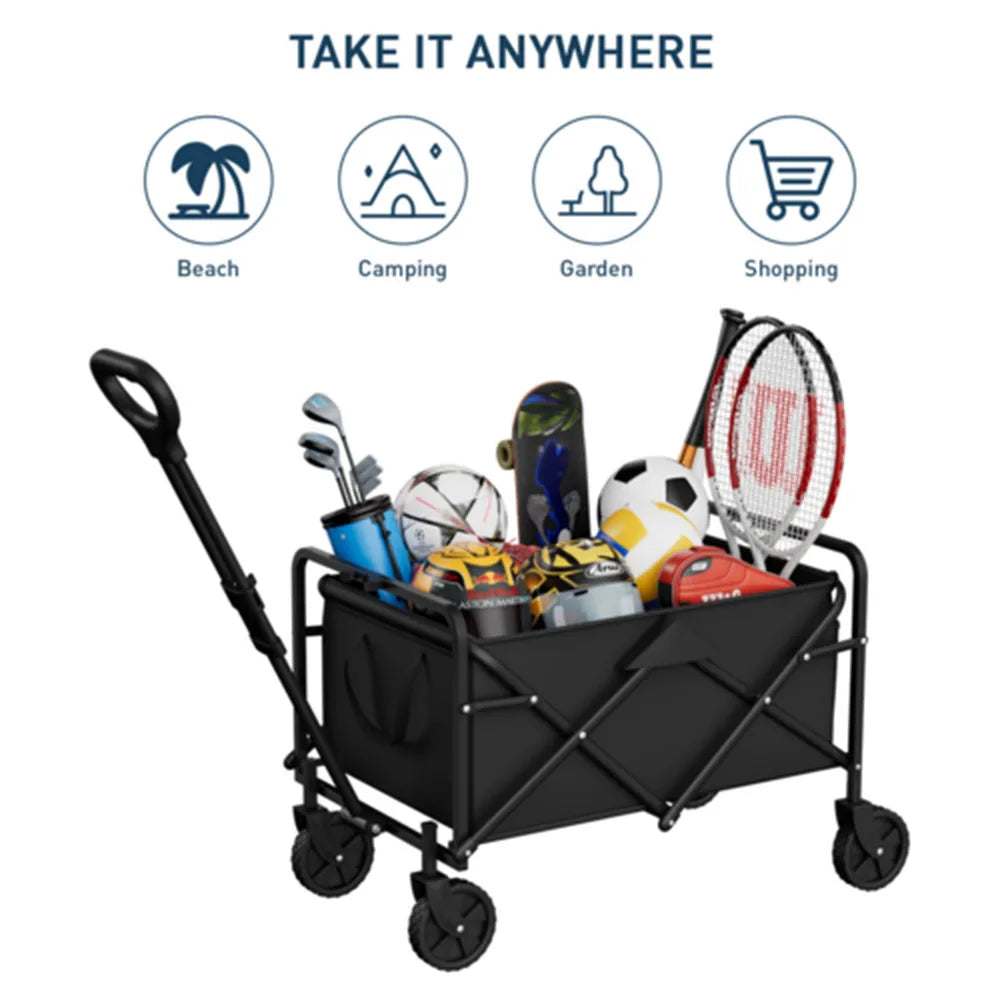 Foldable Garden Wagon Cart – Portable Outdoor Utility Trolley