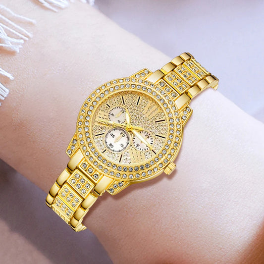 Elegant Women's Quartz Watch & Jewelry Gift Set