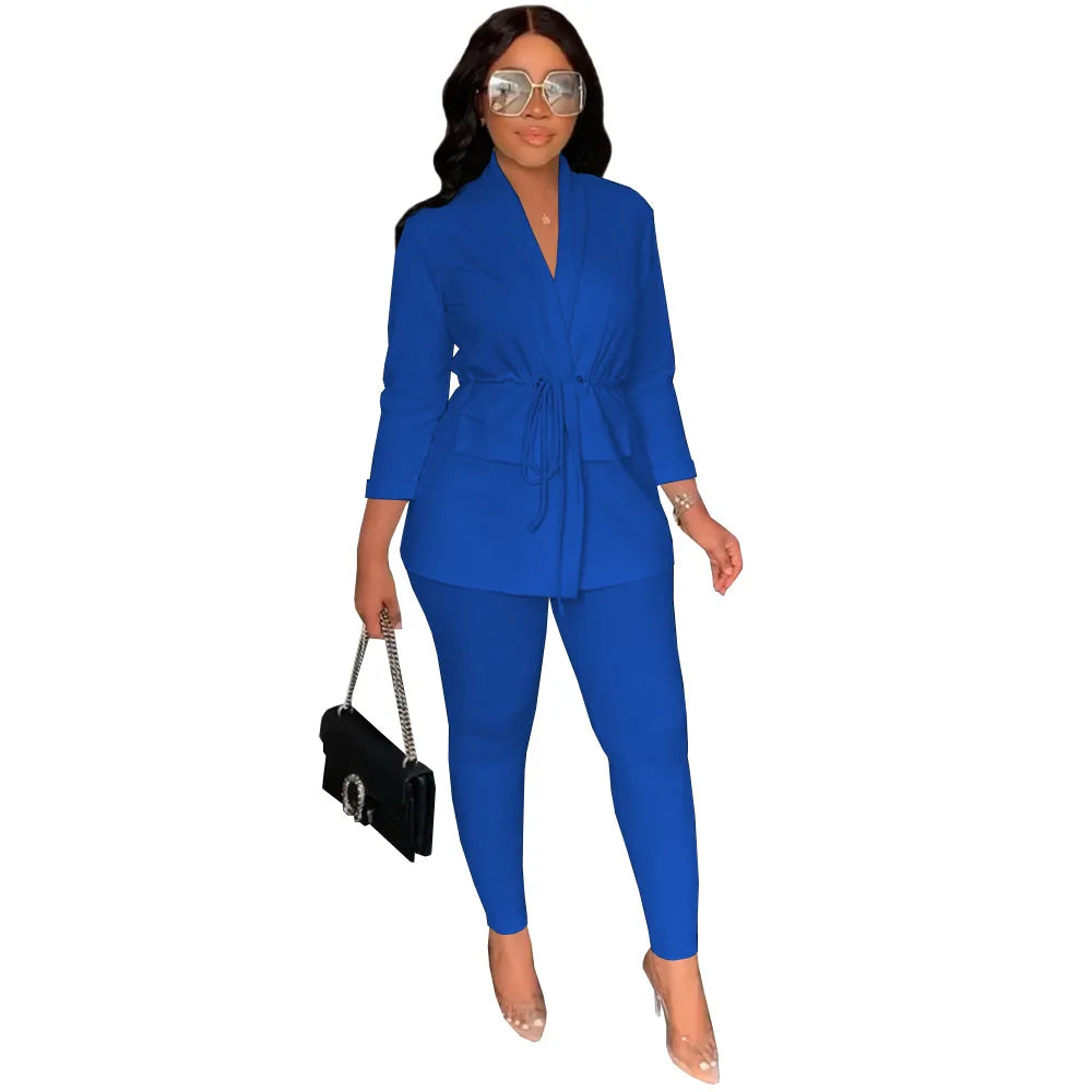 African 2-Piece Pant Suit for Women – Traditional-Inspired Casual Office Wear