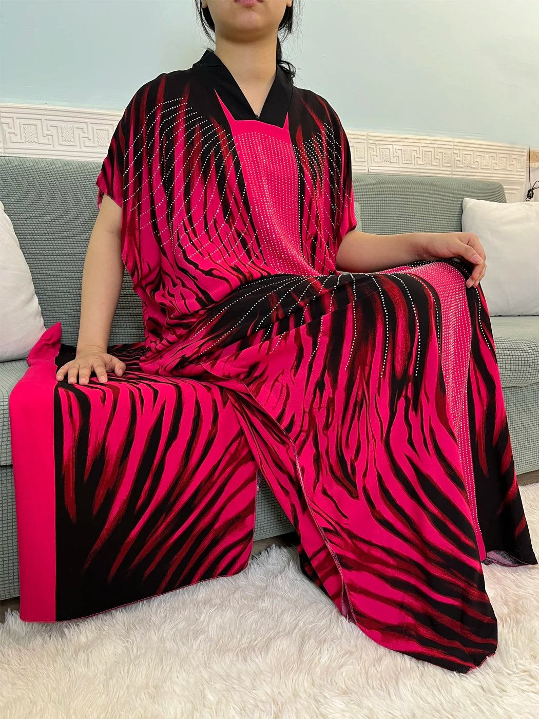 Muslim 2-Piece Boubou Cotton Abaya Set for Women – 2024 Collection