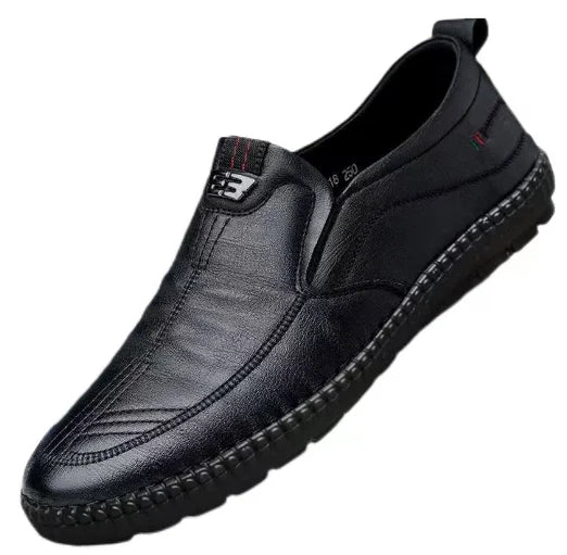 Men’s Leather Breathable Business Loafers – Summer Slip-On Moccasins