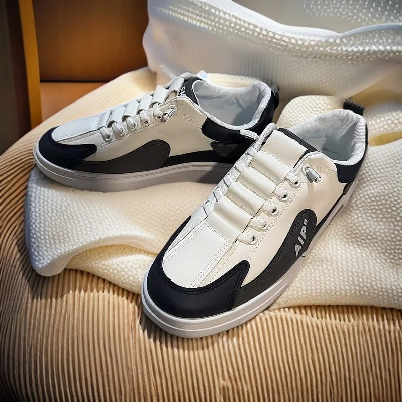 Men's Trendy Low-Top Leather Sneakers