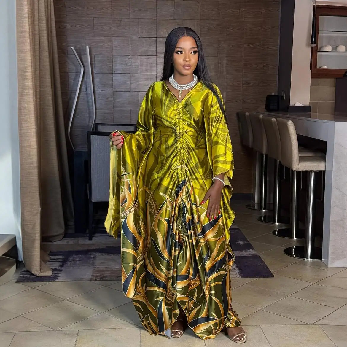 Elegant African Print Dress for Women