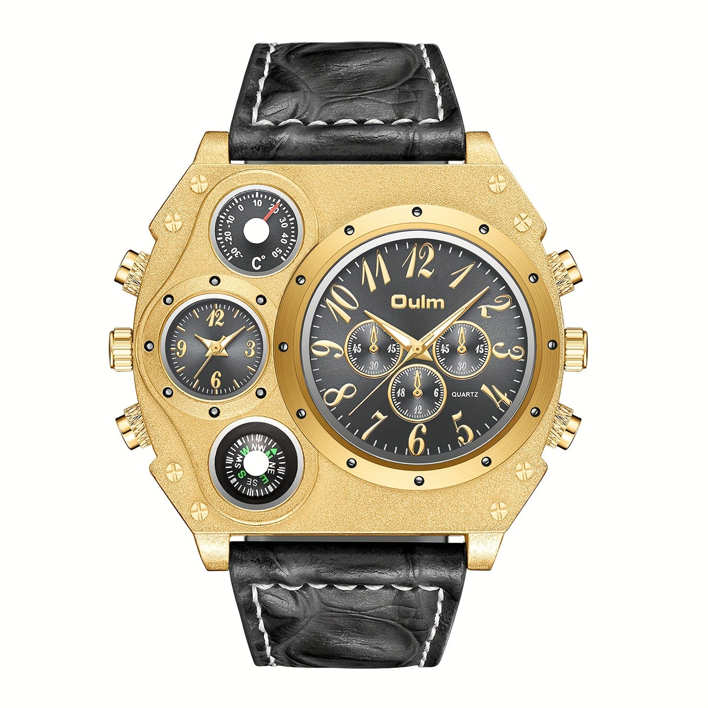 Men's Dual Time Zone Quartz Watch – Casual Sport Style