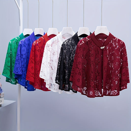 Breathable Elegant Floral Lace Shawl Wrap for Women