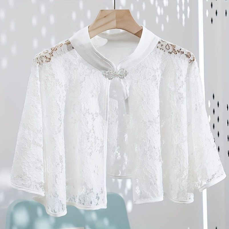 Breathable Elegant Floral Lace Shawl Wrap for Women