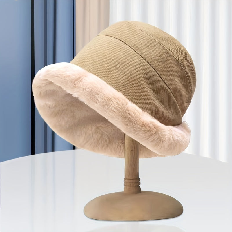 Winter Thermal Bucket Hat β Faux Fur Plush Ear Protection Warmer