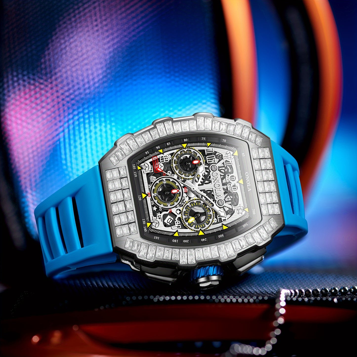 ONOLA Men's Automatic Mechanical Watch – Barrel-Shaped Tourbillon Elegance