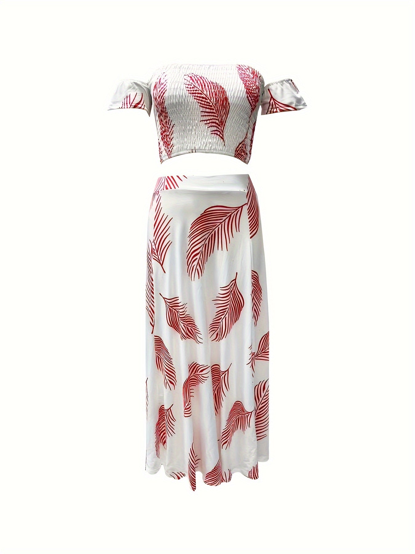 Boho Plants Print Vacation 2-Piece Set