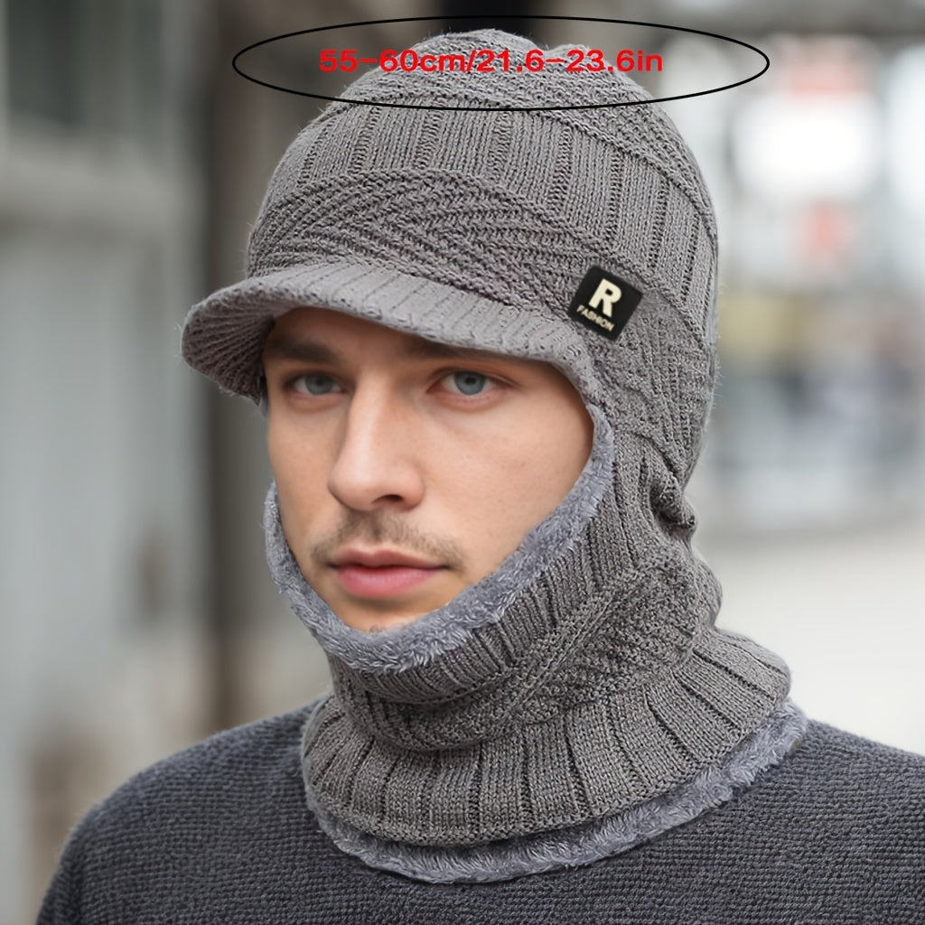 Men’s Winter Beanie Hat with Neck Warme