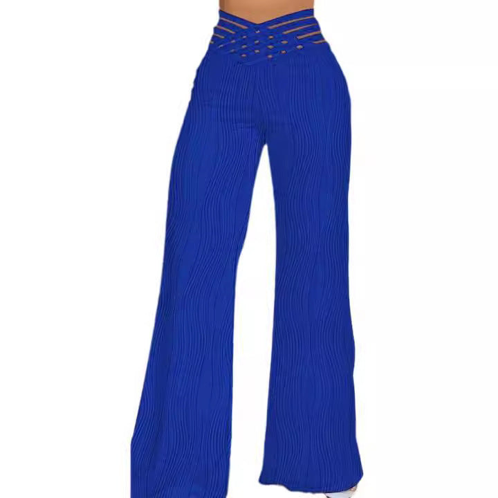 Jacquard Stretch Fabric Bootcut Pants