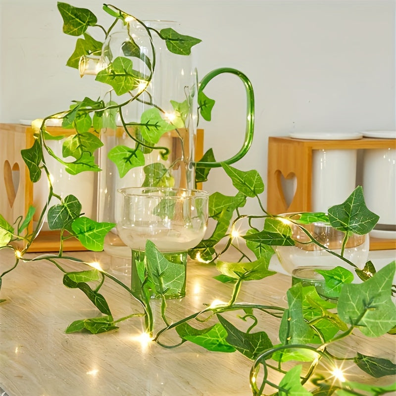 196.85" Artificial Leaf String Lights – 5M Fairy Garland with 50 LED Lights