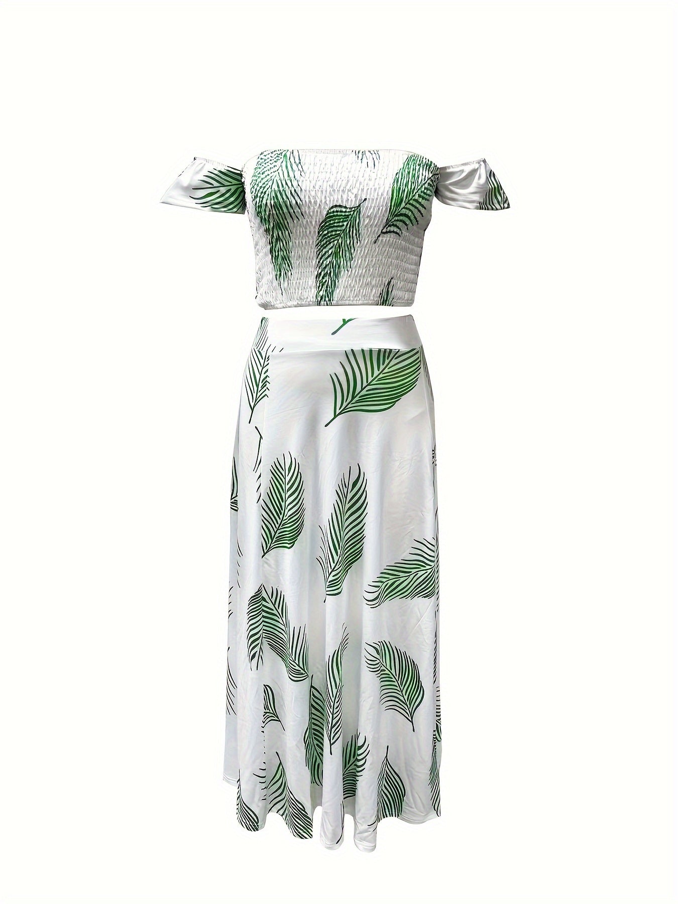 Boho Plants Print Vacation 2-Piece Set