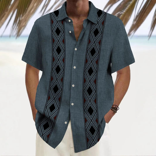 Multicolor Printed Personal Leisure Loose Men's Shirt