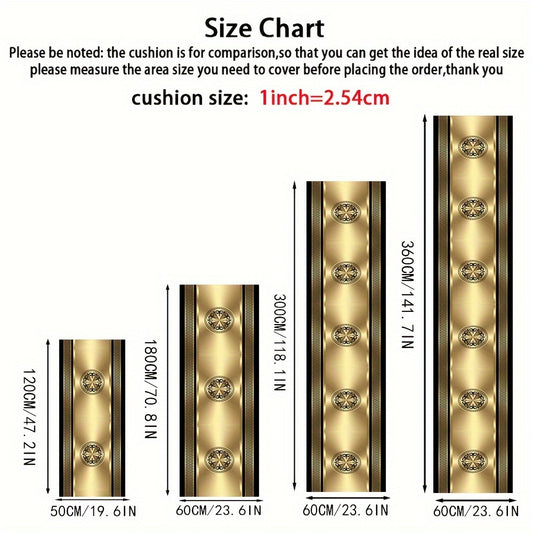 1pc European Style Luxurious Carpet Golden Diamond Velvet