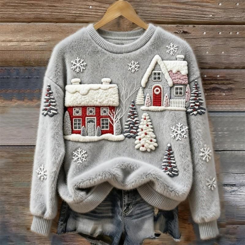 Women's Round-neck Sweatshirt With Faux