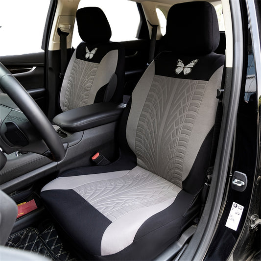 Full Set Red Universal Butterfly Embroidery Car Seat Cover