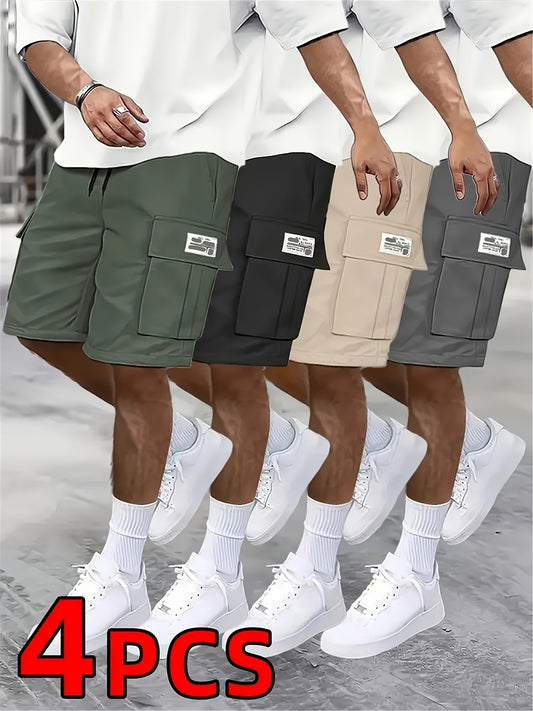 Men’s Casual Loose Workwear Shorts – 4-Pack