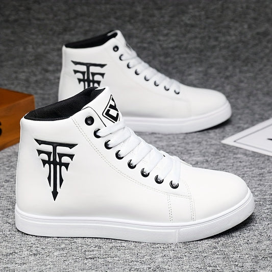Stylish High-Top Sneakers – Men’s Casual Lace-Up Footwear