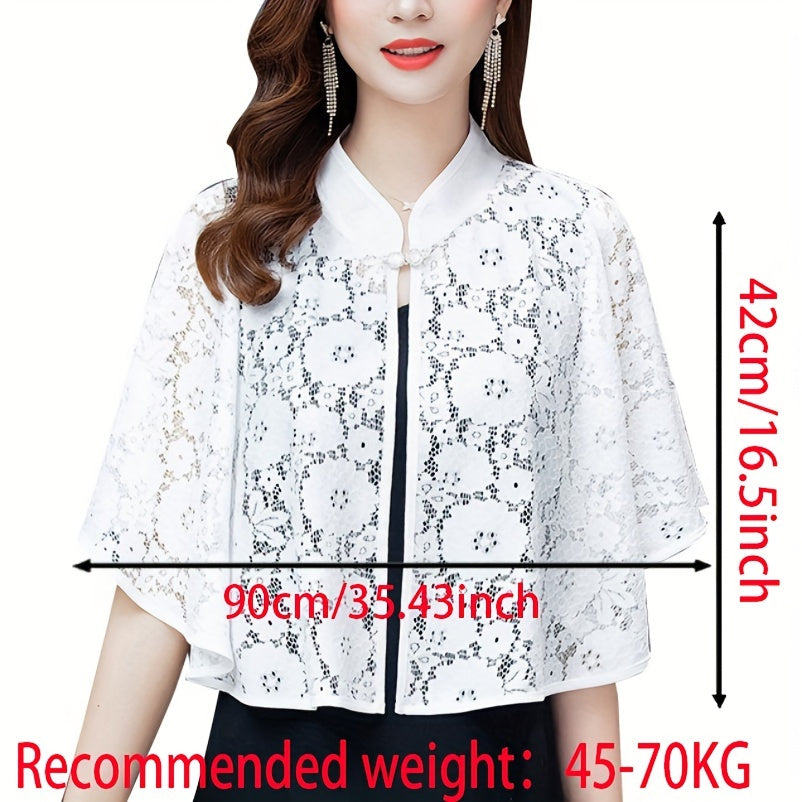 Breathable Elegant Floral Lace Shawl Wrap for Women