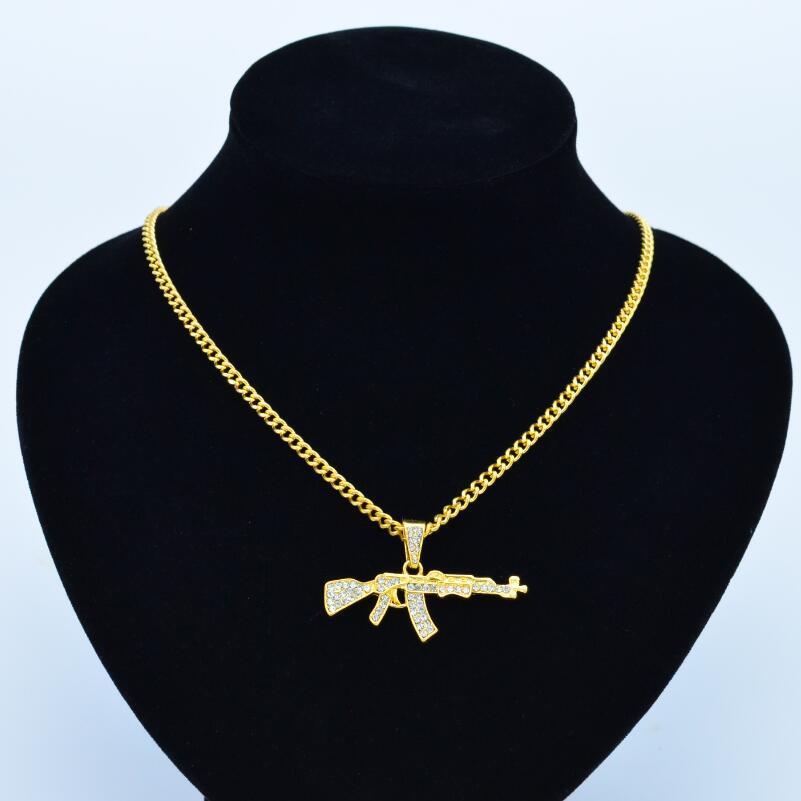 Cool Gothic Gun-Shaped Pendant Necklace for Men