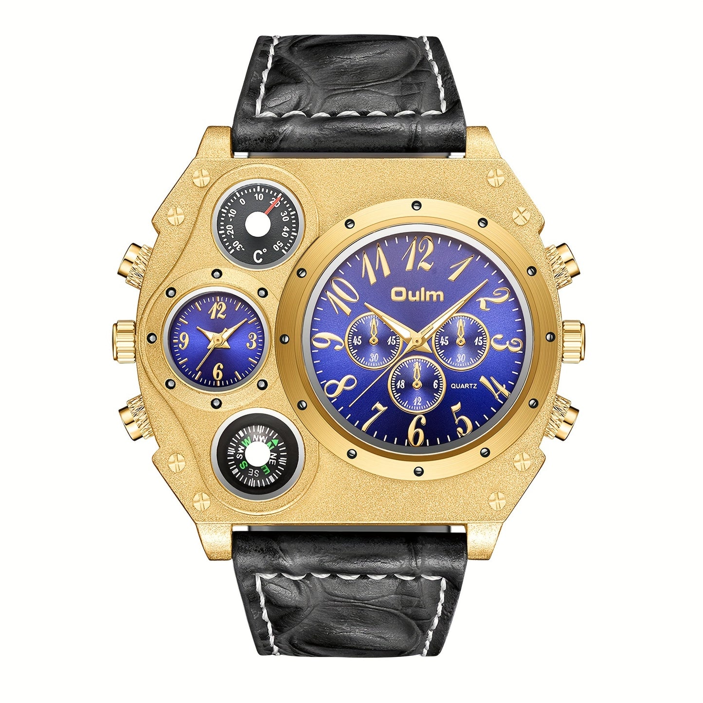 Men's Dual Time Zone Quartz Watch – Casual Sport Style