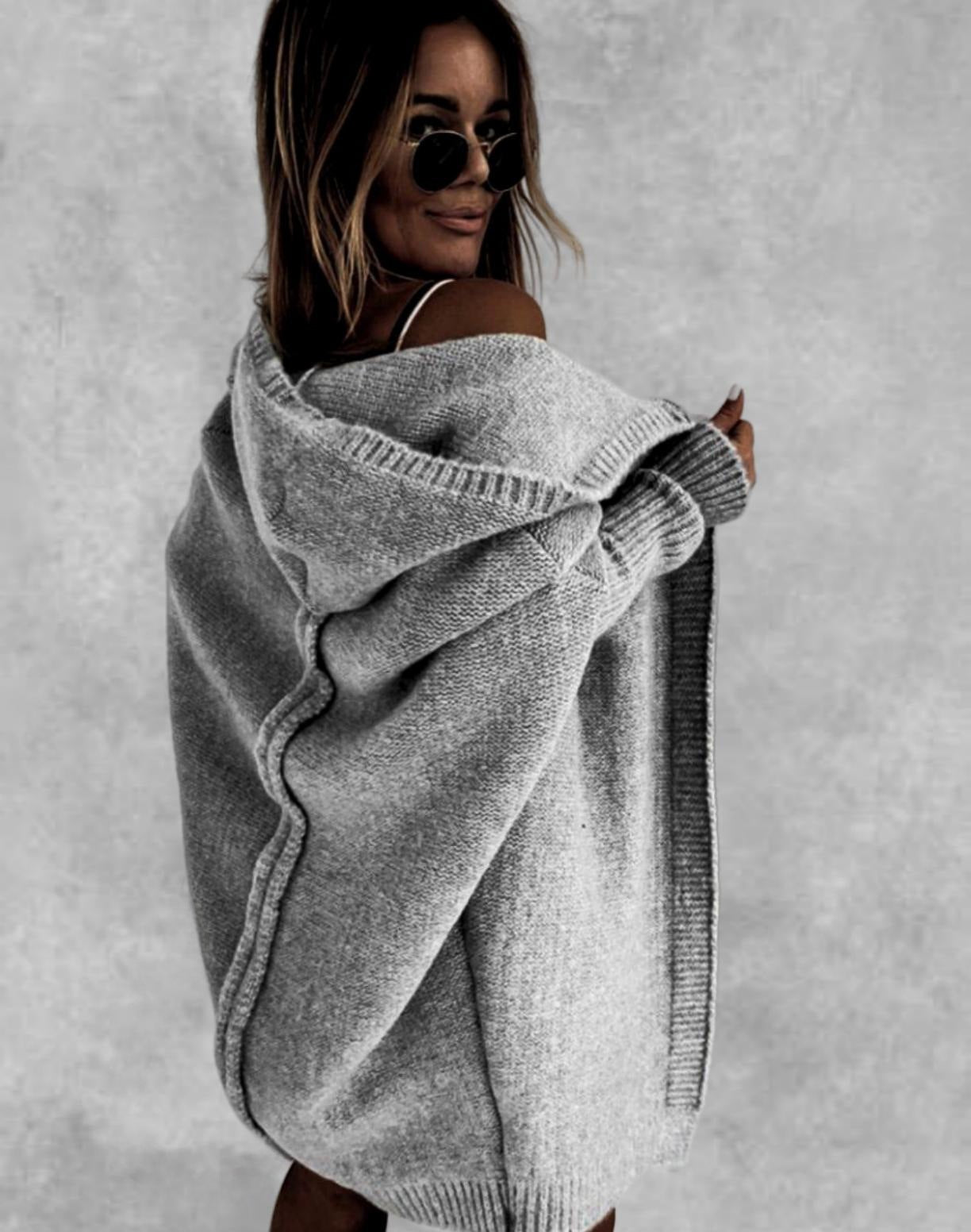 Loose V-neck Button Cardigan Fall Winter Fashion Single Breasted Knitted Sweater Top Women's Clothing