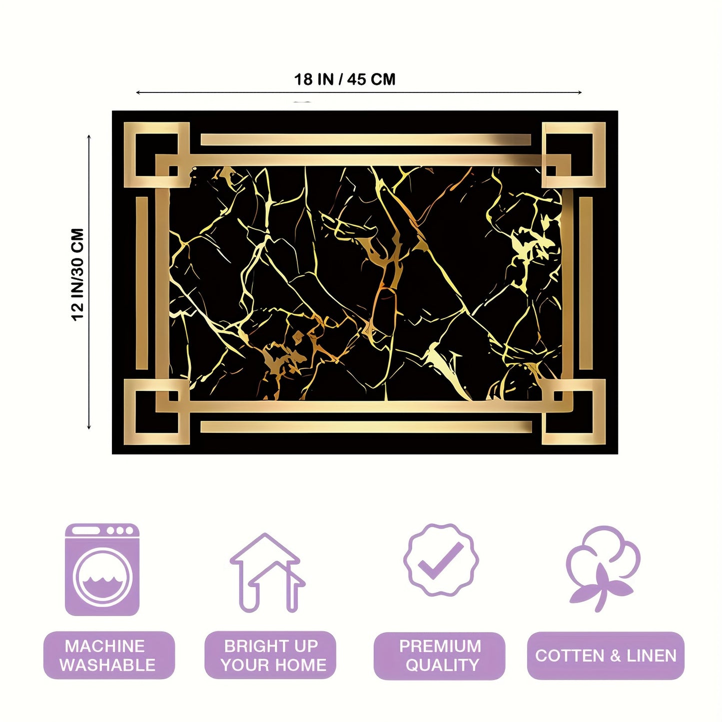 Luxury Gold Marble Table Placemats (Set of 4 or 6) – Non-Slip