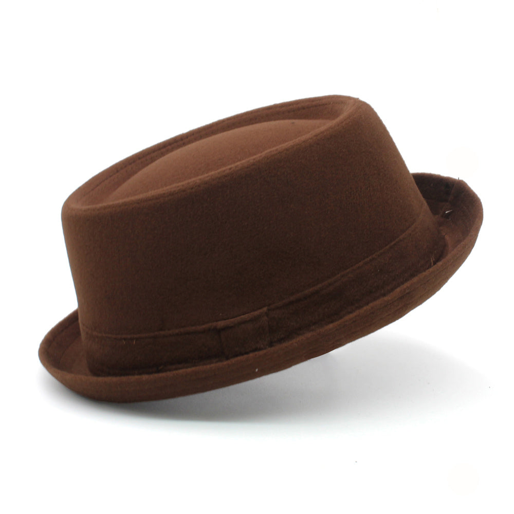 Men's Retro Flat Top Fedora Hat