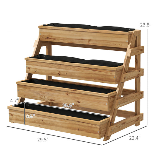 4-tier vertical raised garden bed with drainage holes