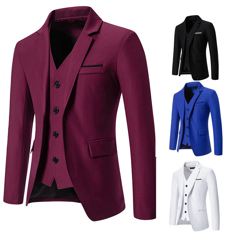 Men's Color Matching Small Suit – Slim Fit Casual Jacket