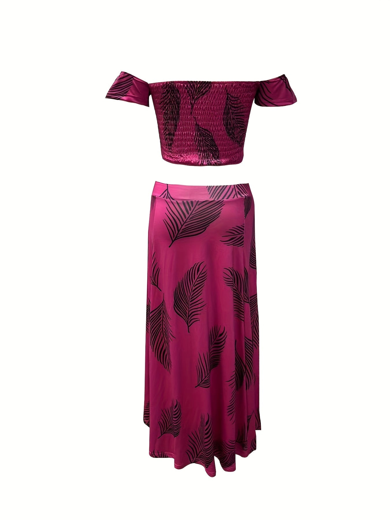 Boho Plants Print Vacation 2-Piece Set