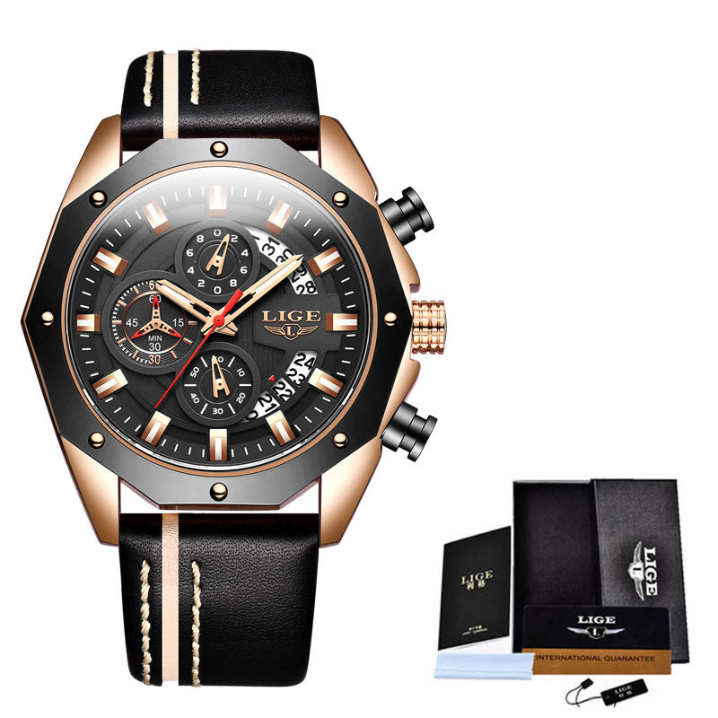 Luxury Men's Sports Watch – Chronograph Quartz with Silicone Band