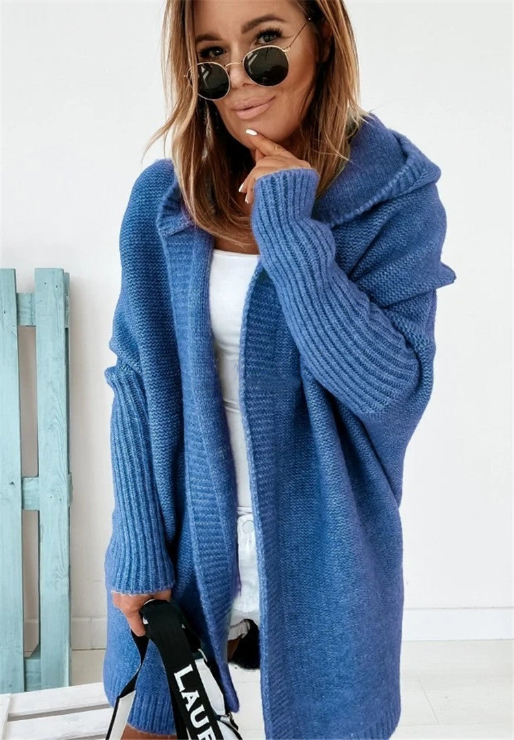 Loose V-neck Button Cardigan Fall Winter Fashion Single Breasted Knitted Sweater Top Women's Clothing